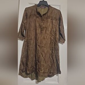 Farzana Fashion Striped Brown Tunic L